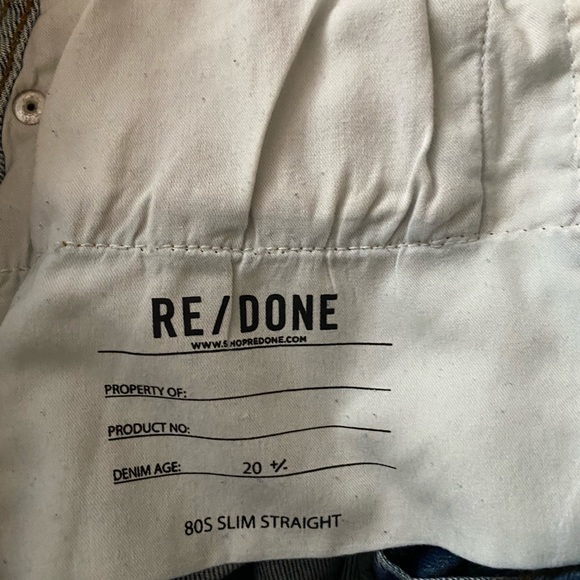 Redone Originals 80s Slim Straight Jeans with rips- size 32 - Picture 5 of 8